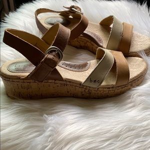 Born concepts cork strappy wedges size 9